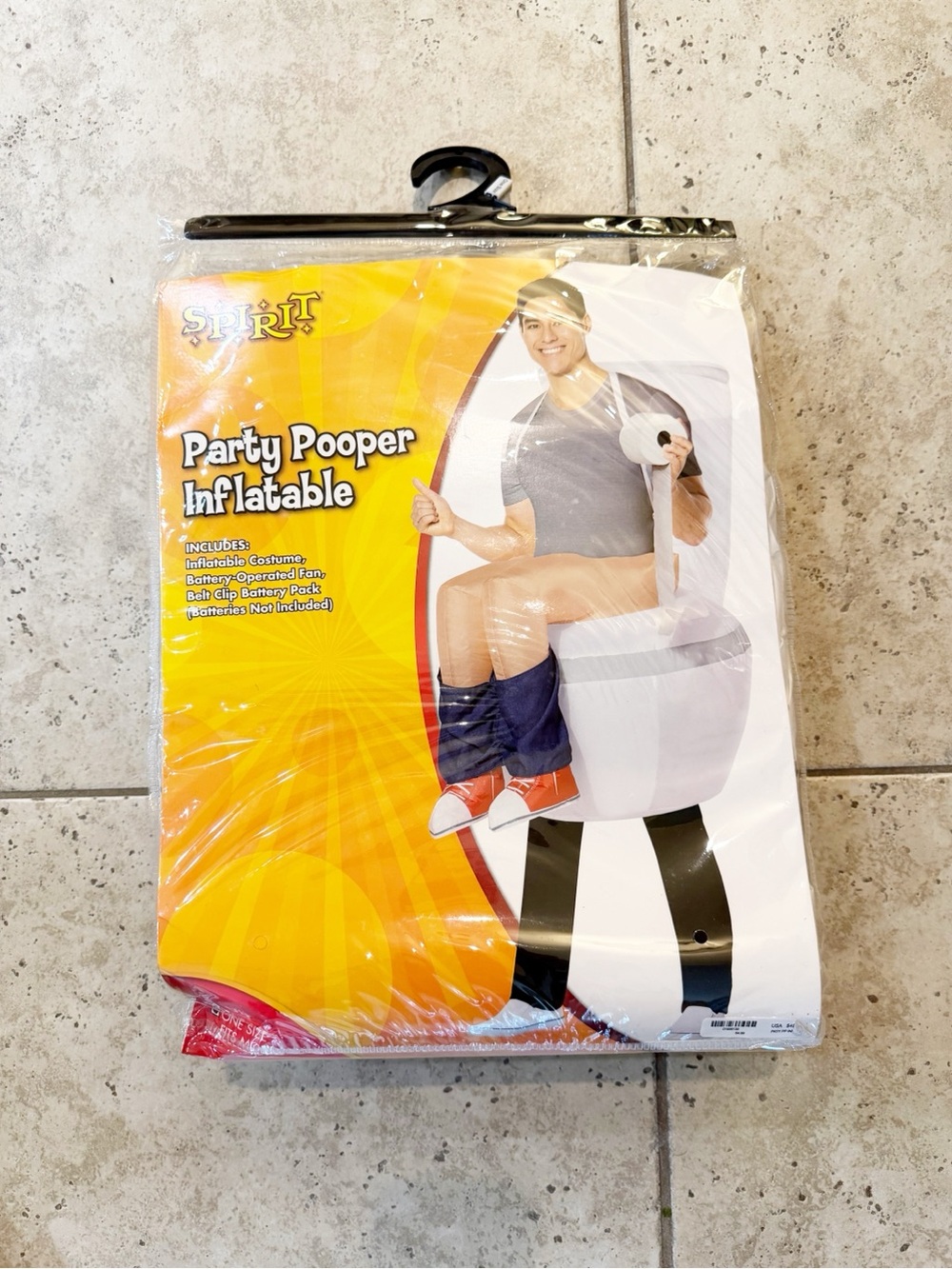 Spirit Halloween Party Pooper Inflatable Toilet Costume Outfit One Size
